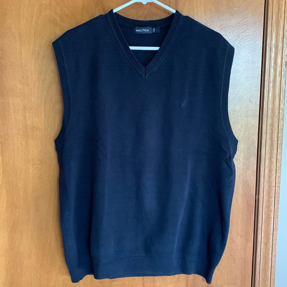 Nautica dark navy blue sweater vest Size Large